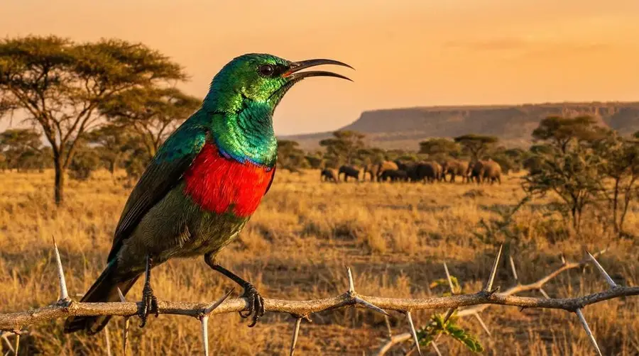 Großer Doppelkragensonnenvogel