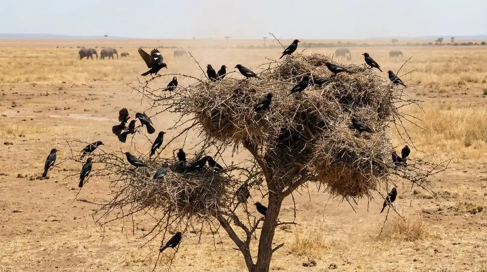 ناسج الجاموس ذو المنقار الأحمر