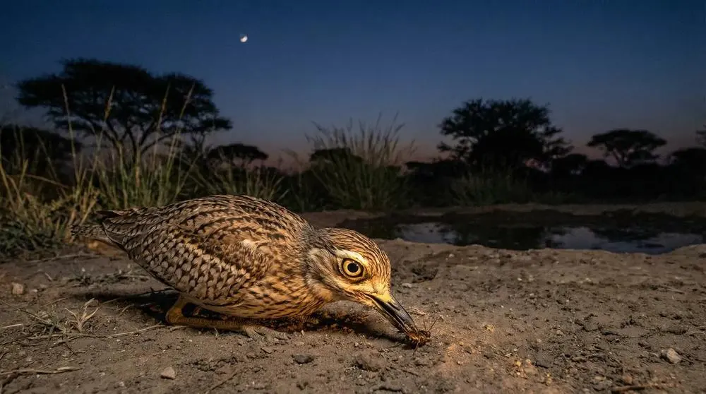 طائر الركبة السميكة المرقط